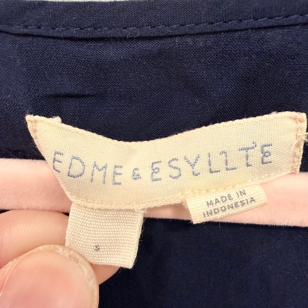 Edme & Esyllte Anthropologie Womens S Navy Blue Pockets Drawstring Mini Dress - Picture 2 of 5